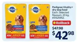 Walmart Pedigree Vitality Dry Dog Food offer
