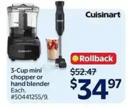 Walmart Cuisinart 3-Cup Mini Chopper or Hand Blender offer