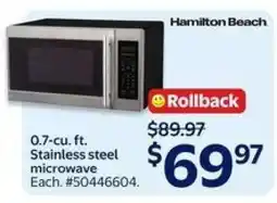 Walmart Hamilton Beach 0.7-cu. ft. Stainless Steel Microwave offer