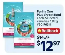 Walmart Purina One Plus dry cat food offer