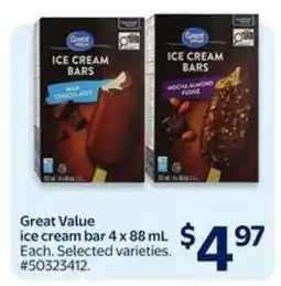 Walmart Great Value Ice Cream Bars offer