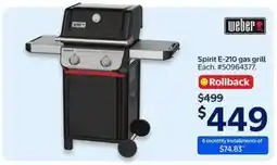 Walmart Spirit E-210 gas grill offer