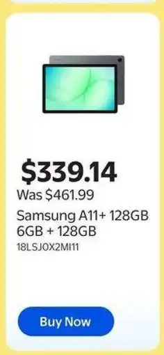 Walmart Samsung A11+ 128GB offer