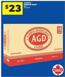 Real Canadian Liquorstore ALBERTA GENUINE DRAFT offer