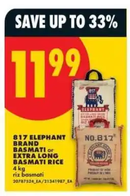 No Frills 817 ELEPHANT BRAND BASMATI or EXTRA LONG BASMATI RICE offer