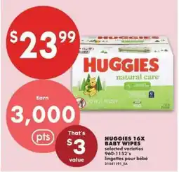 No Frills Huggies 16x Baby Wipes offer
