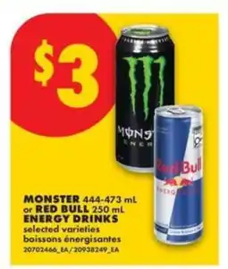 No Frills MONSTER or RED BULL ENERGY DRINKS offer