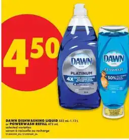 No Frills DAWN DISHWASHING LIQUID or POWERWASH REFILL offer