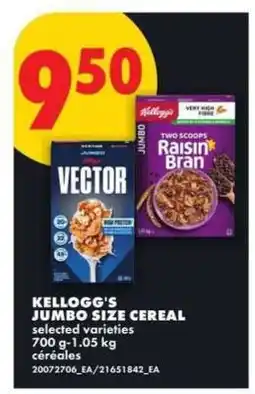 No Frills Kellogg's Jumbo Size Cereal offer