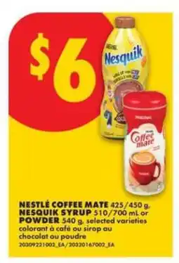 No Frills NESTLÉ COFFEE-MATE, NESQUIK SYRUP OR POWDER offer