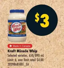 No Frills Kraft Miracle Whip offer