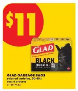 No Frills GLAD GARBAGE BAGS offer