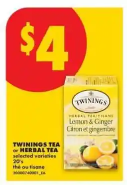 No Frills TWININGS TEA or HERBAL TEA offer