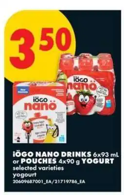 No Frills iÖGO NANO DRINKS or POUCHES offer