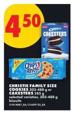 No Frills Christie Family Size Cookies or Cakesters offer