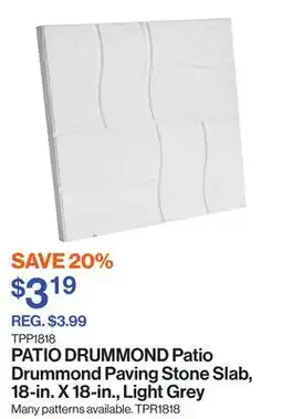 Patrick Morin Patio Drummond Paving Stone Slab, 18-in. X 18-in., Light Grey offer