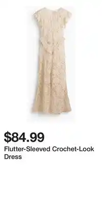 H&M Flutter-Sleeved Crochet-Look Dress offer