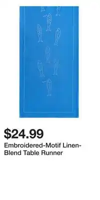 H&M Embroidered-Motif Linen-Blend Table Runner offer
