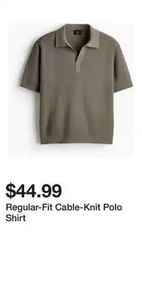 H&M Regular-Fit Cable-Knit Polo Shirt offer