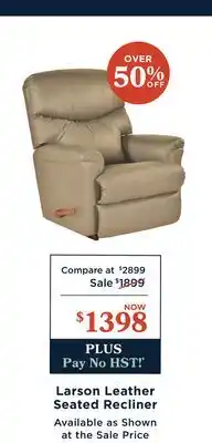 La Z Boy Larson Leather Seated Recliner offer
