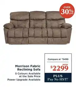 La Z Boy Morrison Fabric Reclining Sofa offer