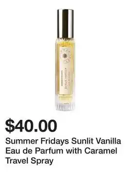 Sephora Summer Fridays Sunlit Vanilla Eau de Parfum with Caramel Travel Spray offer