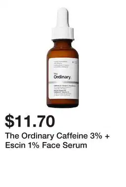 Sephora The Ordinary Caffeine 3% + Escin 1% Face Serum offer