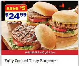 M & M Food Market Fully Cooked Tasty Burgers † offer