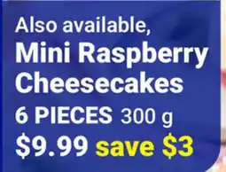 M & M Food Market Mini Raspberry Cheesecakes offer