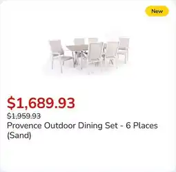 Club Piscine Provence Outdoor Dining Set - 6 Places (Sand) offer