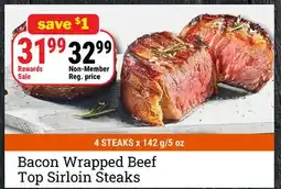M & M Food Market Bacon Wrapped Beef Top Sirloin Steaks offer