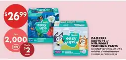 No Frills PAMPERS EASYUPS or NINJAMAS TRAINING PANTS offer