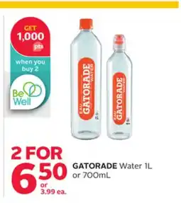 Rexall GATORADE Water 1L or 700mL offer