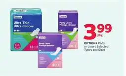 Rexall OPTION+ Pads or Liners offer