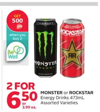 Rexall MONSTER or ROCKSTAR Energy Drinks offer