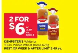 Rexall DEMPSTER'S White or 100% Whole Wheat Bread offer