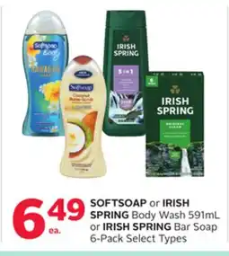 Rexall SOFTSOAP or IRISH SPRING Body Wash 591mL or IRISH SPRING Bar Soap 6-Pack offer