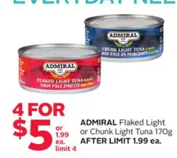 Rexall ADMIRAL Flaked Light or Chunk Light Tuna offer