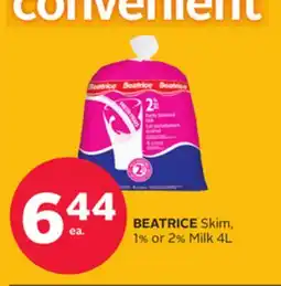 Rexall BEATRICE Skim, 1% or 2% Milk offer