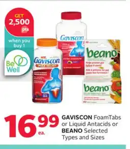 Rexall GAVISCON FoamTabs or Liquid Antacids or BEANO offer