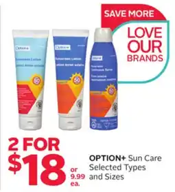Rexall OPTION+ Sun Care offer