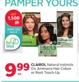 Rexall CLAIROL Natural Instincts 0% Ammonia Hair Colour or Root Touch-Up offer
