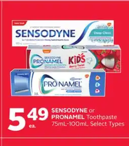 Rexall SENSODYNE or PRONAMEL Toothpaste 75mL-100mL offer