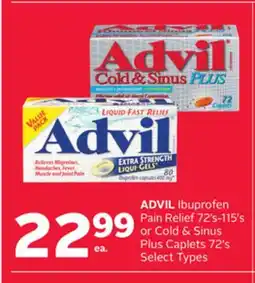 Rexall ADVIL Ibuprofen Pain Relief 72' s-115' s or Cold & Sinus Plus Caplets 72's offer