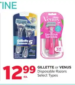 Rexall GILLETTE or VENUS Disposable Razors offer