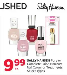 Rexall SALLY HANSEN Pure or Complete Salon Manicure Nail Colour or Treatments offer