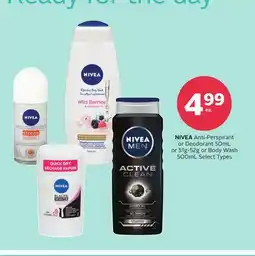 Rexall NIVEA Anti-Perspirant or Deodorant 50mL or 51g-52g or Body Wash 500mL offer