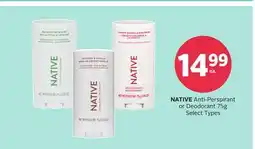 Rexall NATIVE Anti-Perspirant or Deodorant offer