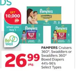 Rexall PAMPERS Cruisers 360°, Swaddlers or Swaddlers 360° Boxed Diapers offer