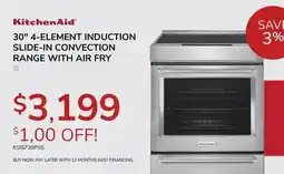 Goemans Appliances KITCHENAID 30 4-ELEMENT INDUCTION SLIDE-IN CONVECTION RANGE WITH AIR FRY offer